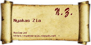 Nyakas Zia névjegykártya